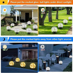 Solar Garden Lights Outdoor Waterproof, 6 Pack LEDs Cracked Glass Ball Light - Image 4