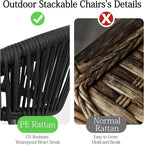 TWT Patio Dining Chairs Outdoor Stackable Dining Chairs - Image 5