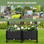 Planter Box with Trellis, 4ft Tall Self-Watering Plastic Raised Garden Beds and - Image 6