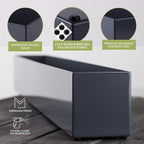 DR&Co Modern Grey Rectangle Planter Box, Narrow Box - Image 3