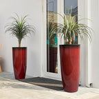 Glitzhome 30" H Oversized Tall Planter, Gradient Red Faux Ceramic Finish - Image 6