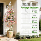 6ft Garden Obelisk Trellis for Climbing Plants-Rustproof Metal Pipe - Image 7