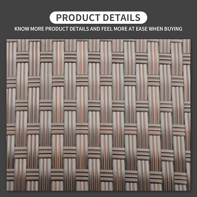 Outdoor Wicker Coffee Table Patio Furniture Garden Rattan 2-Layer Glass Table - Image 8