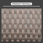 Outdoor Wicker Coffee Table Patio Furniture Garden Rattan 2-Layer Glass Table - Image 8