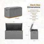 Greesum 100 Gallon Resin Deck Box Large Outdoor Storage - Image 3