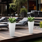 Kante Tall Round Planter Set of 2, 29 Inch Tall Decorative Planter Pots - Image 3