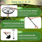 Tellingyou 4 Pack Adjustable Outdoor Flower Pot Stand, Metal Outdoor Plant - Image 6