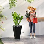 Outsunny Tall Planters for Outdoor Plants Set of 3, 28 in Taper Planters - Image 3