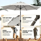 Ayge 9FT Large Outdoor Patio Umbrella Market Table Umbrella-UV Resistant - Image 3