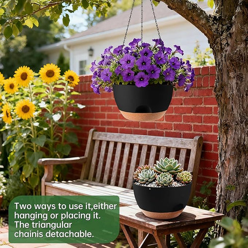 4-Piece Set of 8-Inch Hanging Planters - Image 2