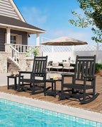 GarveeLife Poly Lumber Rocking Chair Outdoor Set of 4 - Image 6
