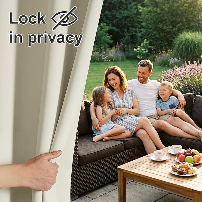 RYB HOME Extra Wide Outdoor Curtains - Image 3