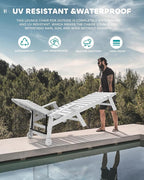 SERWALL Patio Chaise Lounge Chair, Poly Lounge Chair - Image 6