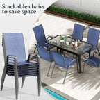 TLSUNNY 7 Pieces Patio Dining Set, Outdoor Table and Chairs W/1.69″ Umbrella - Image 3