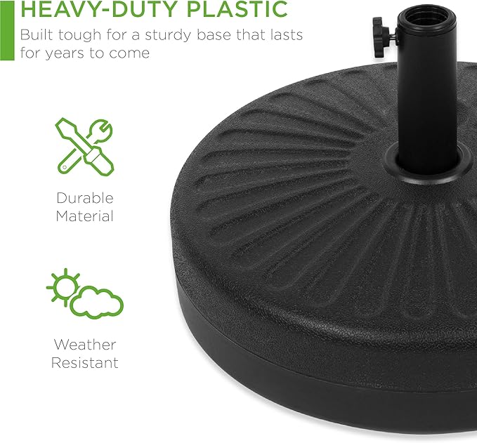 Best Choice Products Fillable Umbrella Base Stand Round Sunburst Plastic Patio - Image 3