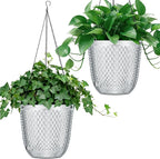 QCQHDU Self Watering Hanging Pots, 2 Pack 7.2 Inch Hanging Planters by QCQHDU