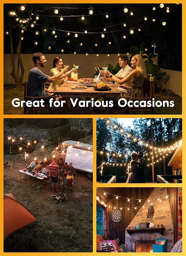 LED G40 Outdoor String Lights Patio Lights 109FT - Image 8