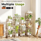 Bamworld 4 Sets Tall Plant Stands Indoor Outdoor Combo Plant Shelves Wooden - Image 4