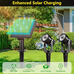 T-SUN Green Solar Spotlights, 2-in-1 Outdoor Waterproof Solar Landscape - Image 3