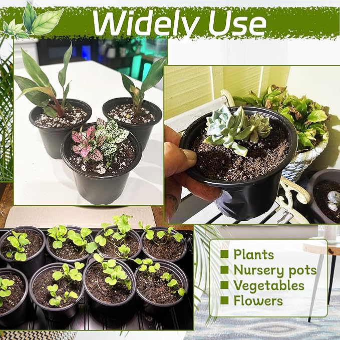 120 Packs Flexible Plastic Nursery Pots, 4 Inch Thickened Soft Plastic Pots - Image 6