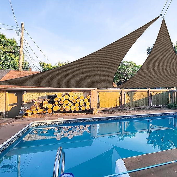 E&K Sunrise 12' x 12' x 12' Sun Shade Sail Triangle Canopy Shade Cover UV Block by EKSUNRISEINC