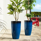 Glitzhome 23.5" H Oversized Tall Round Tapered Planter, Plastic Flower Pots - Image 2