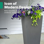 Step2 Tremont Tall Square Tapered Planter, Indoor/Outdoor Plants, Efficient - Image 2