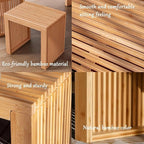 Small Bamboo Dining Bench, 17inch Farmhouse Decor Indoor Kitchen Table Bench - Image 5