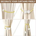 Hion Magnetic Curtain Tiebacks Golden 6 Pack, Curtain Tiebacks Buckles - Image 5