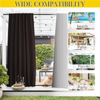NICETOWN 2 Panels Outdoor Curtains Waterproof Pocket & Back Tab on Top & Bottom - Image 7