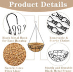 Outdoor Metal Hanging Planters Basket Hanging Baskets - Image 6