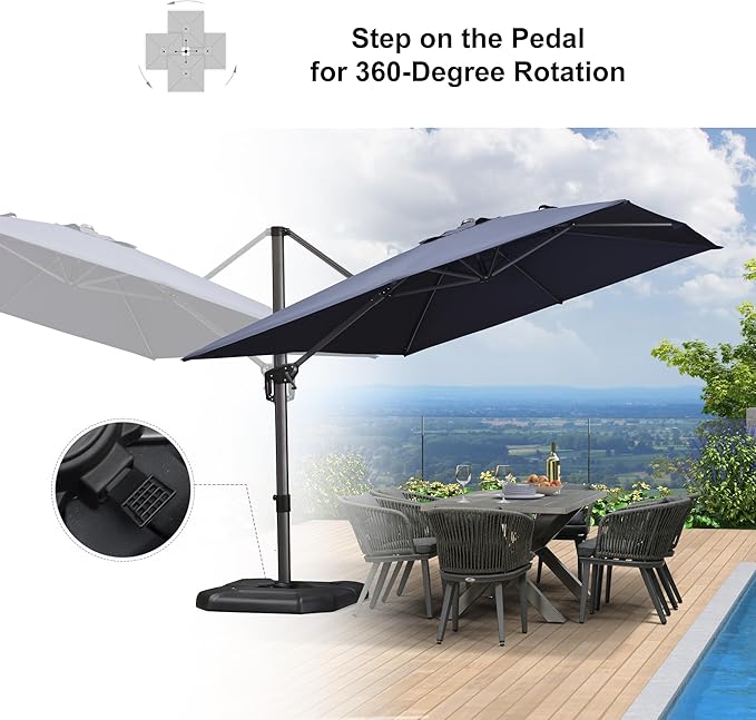 PURPLE LEAF 9'×11.5' Cantilever Patio Umbrella - Image 5