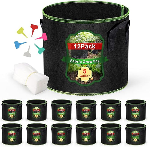 5 Gallon Grow Bags 12 Pack by Createagardenyoulove