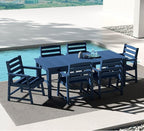 7-Piece Navy Blue Outdoor Dining Set - Image 9