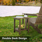 Double Adirondack Outdoor Side Table Weather Resistant, Outdoor Rectangular - Image 6
