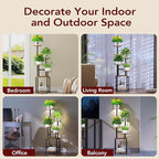 Round Plant Stand Indoor with Grow Light, 5-Tiered Tall Plant Stand Indoor - Image 4