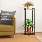 2-Tier Plant Stand Indoor, Rustic Brown - Image 5