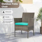 FDW | 4-Piece Patio Furniture Set | Gray & Blue | Outdoor Wicker Furniture - Image 4