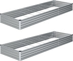 10×3×1FT Galvanized Raised Garden Bed Kit, Metal Planter Boxes, Large Outdoor by ZUNUDA