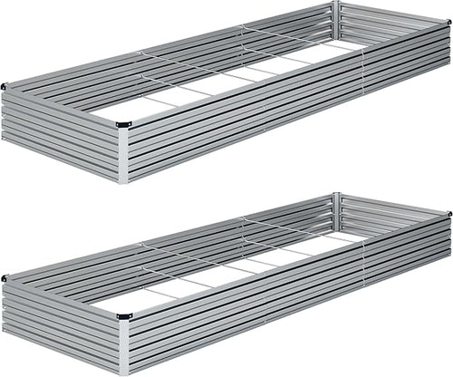 10×3×1FT Galvanized Raised Garden Bed Kit, Metal Planter Boxes, Large Outdoor by ZUNUDA