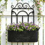 Rustic Metal Wall Planter Vintage Wall Mounted Flower Pot Distressed Wall - Image 8