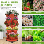 Vertical Strawberry Planter 5 Tier Stackable Tower Herb Planters Stacking - Image 2