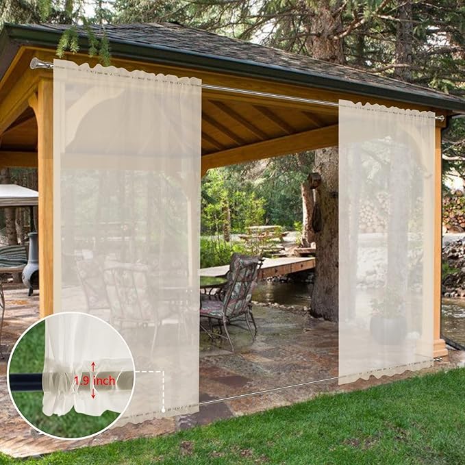 SpaceDresser Waterproof Outdoor Sheer Curtains - Image 8