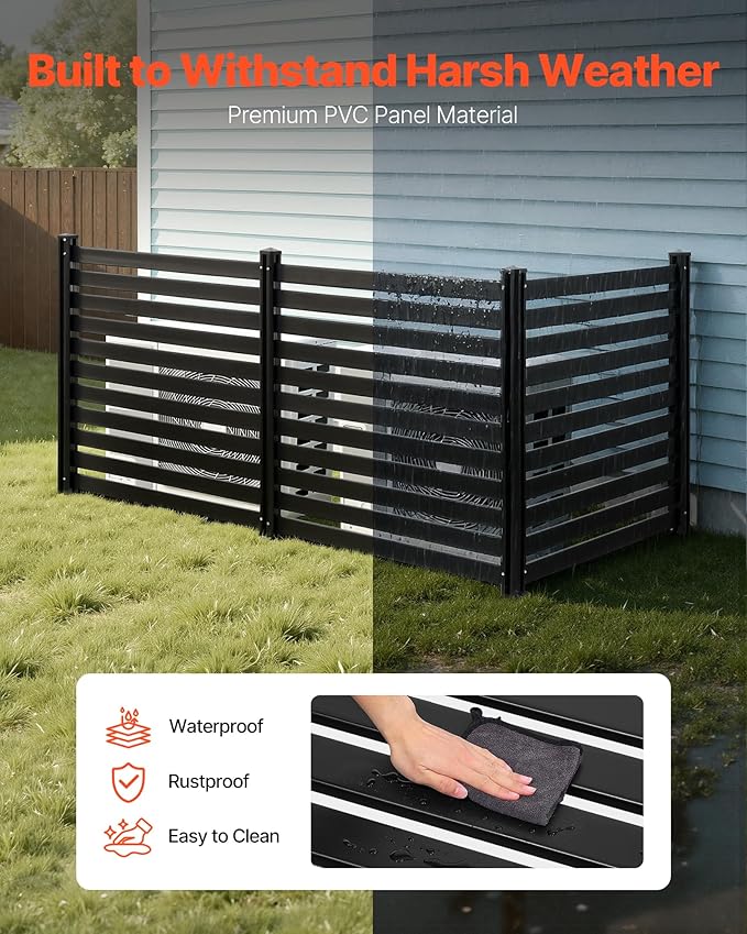 VEVOR 3 Panels Outdoor Privacy Screen, 50 x 48 in Air Conditioner Fence - Image 5