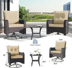 Kullavik 9 Pieces Outdoor Patio Furniture Set, PE Wicker Rattan Sectional Sofa - Image 9