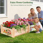 MIXC 8×2ft Wooden Horticulture Raised Garden Bed Divisible Elevated Planting - Image 8