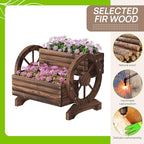 Wooden Wagon Planter Wooden Flower Cart - Image 6