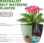 Plant Pots 10/9/8 Inch Self Watering Pots, Plastic Flower Pots, Nursery - Image 4