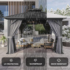 Aoxun 12'x12' Hardtop Gazebo, Aluminum Frame Canopy - Image 8