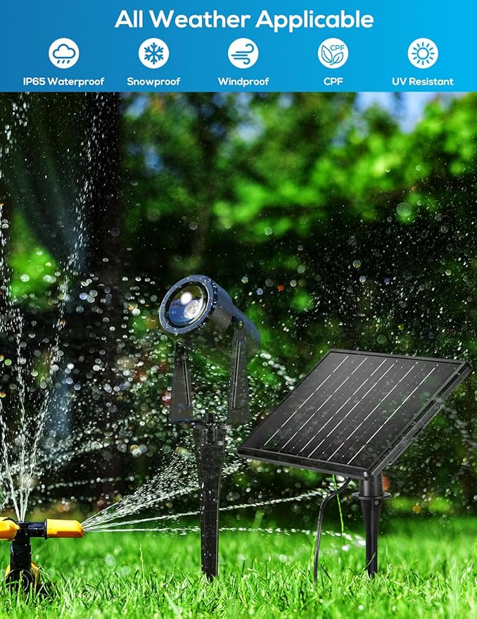 ZYAN Solar Landscape Spotlights, Separate Monocrystalline Panels & USB-C - Image 6